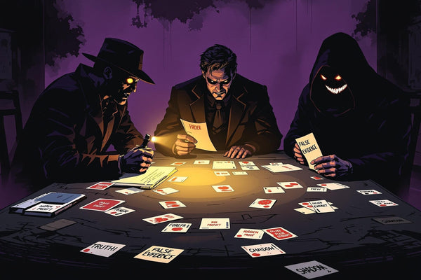 Троен сблъсък в Град на Лъжите: Разпитвачът, Фалшификаторът и Сянката в действие